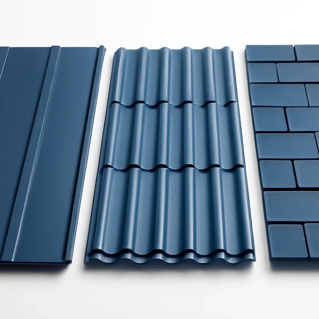 Comparison of standing seam, exposed-fastener and metal shingle roof profiles